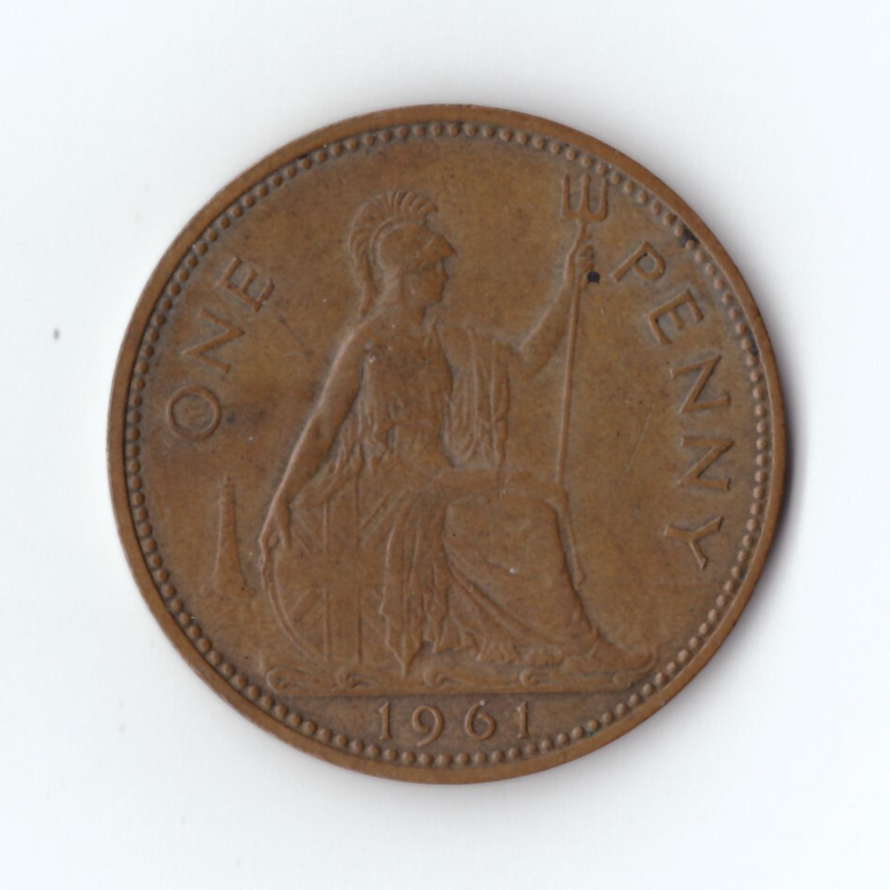 1 пенни 1961 г. Великобритания. VF