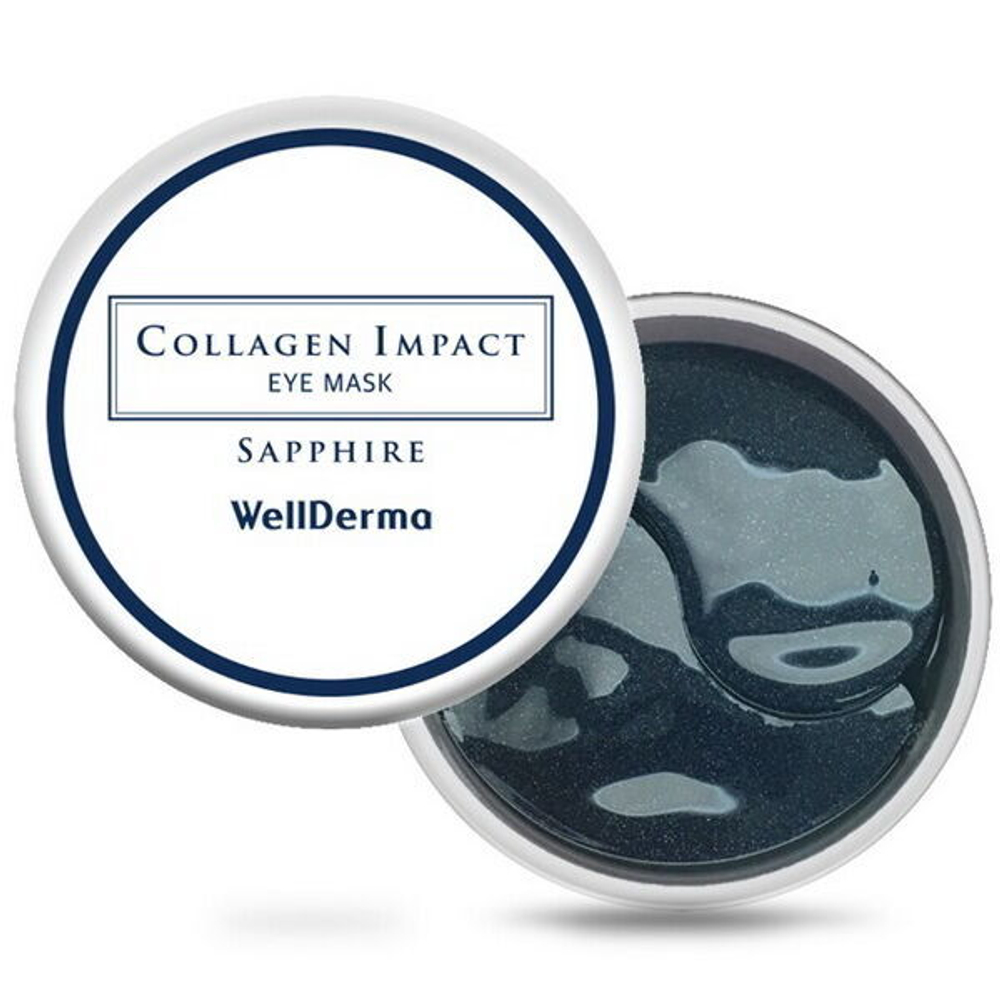 Сапфировые патчи с морским коллагеном WellDerma Collagen Impact Sapphire Eye Mask, 60шт