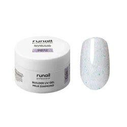 Гель светоотражающий BUILDER UV GEL MILK DIAMOND RuNail, 15г №9872