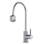 Смеситель для кухни 35k MIXLINE МЛНС-0302Х гибкий металлический излив, п/гайку ХРОМ
