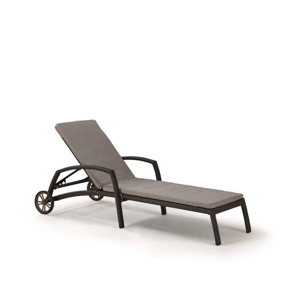 Шезлонг-лежак плетеный Afina A35A2-W53 Brown с матрасом