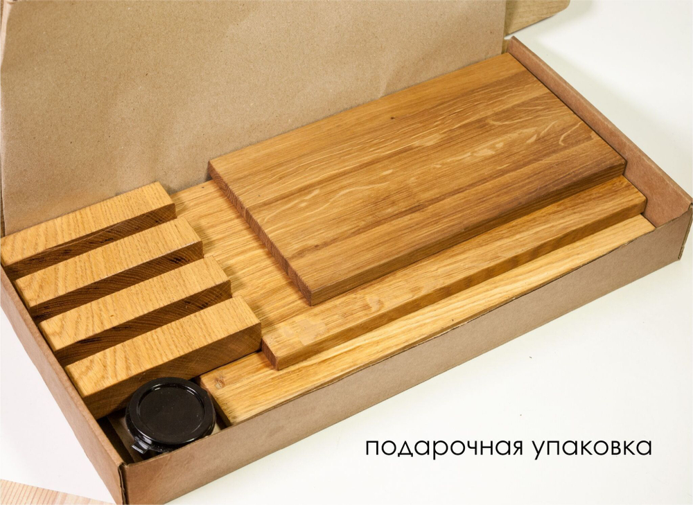 Набор разделочных досок из дуба с подставкой