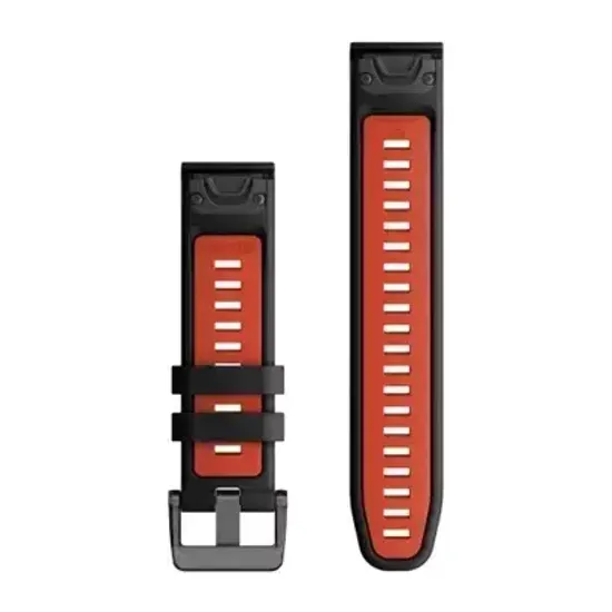 Ремешок Garmin QuickFit 22 мм (силиконовый) Black/Flame Red 010-13280-06