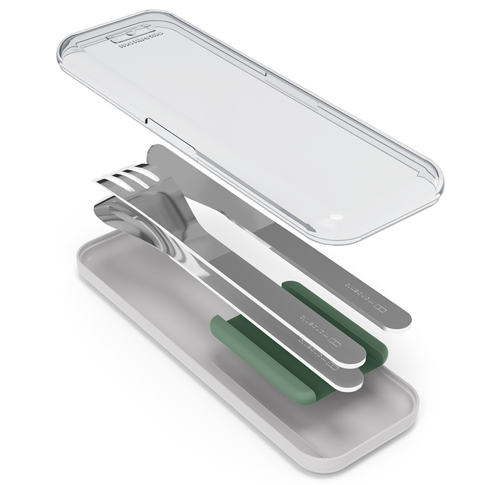 Набор из 3 столовых приборов в футляре mb slim box, natural green