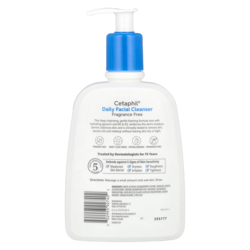Cetaphil, Ежедневное очищающее средство для лица, без отдушек, 473 мл (16 жидк. унц.)