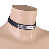 Черный кожаный чокер Sitabella Kiss Me BDSM Accessories 3354 КМ