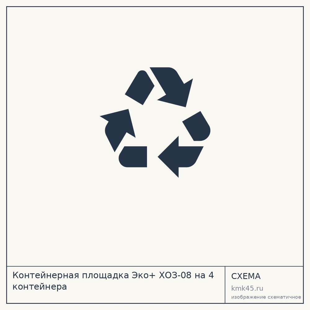Контейнерная площадка Эко+ ХОЗ-08 на 4 контейнера — от 254 000 ₽