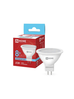 Лампа светодиодная LED-JCDR-VC 8Вт рефлектор 6500К холод. бел. GU5.3 720лм 230В IN HOME 4690612024721