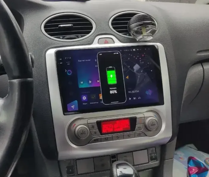 Магнитола для Ford Focus 2 2004-2011 (климат) - Kuberg OL-9201-A QLed+2K, Android 13, Быстрейшая, CarPlay, 4G SIM-слот