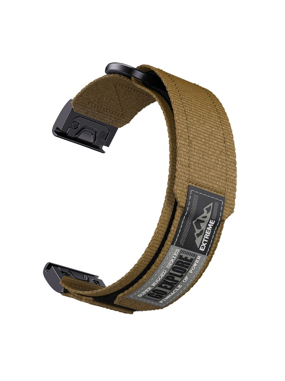Нейлоновый ремешок 26 мм для Garmin (циферблат 51мм) QuickFit на липучке (Бронзовый)