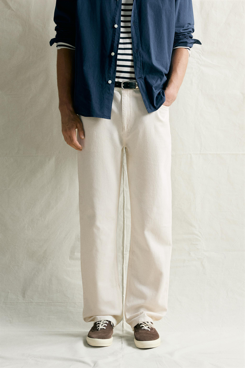 ДЖИНСЫ STRAIGHT RELAXED FIT ИЗ ХЛОПКА И КОНОПЛИ — ZARA