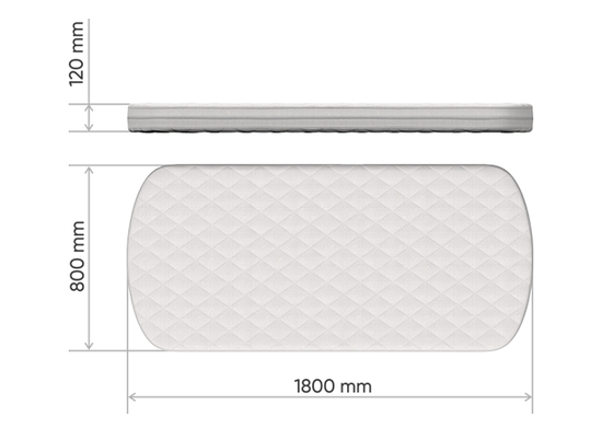 Матрас для кровати KIDI soft кокос/eco-foam 12 см (80*180 см)