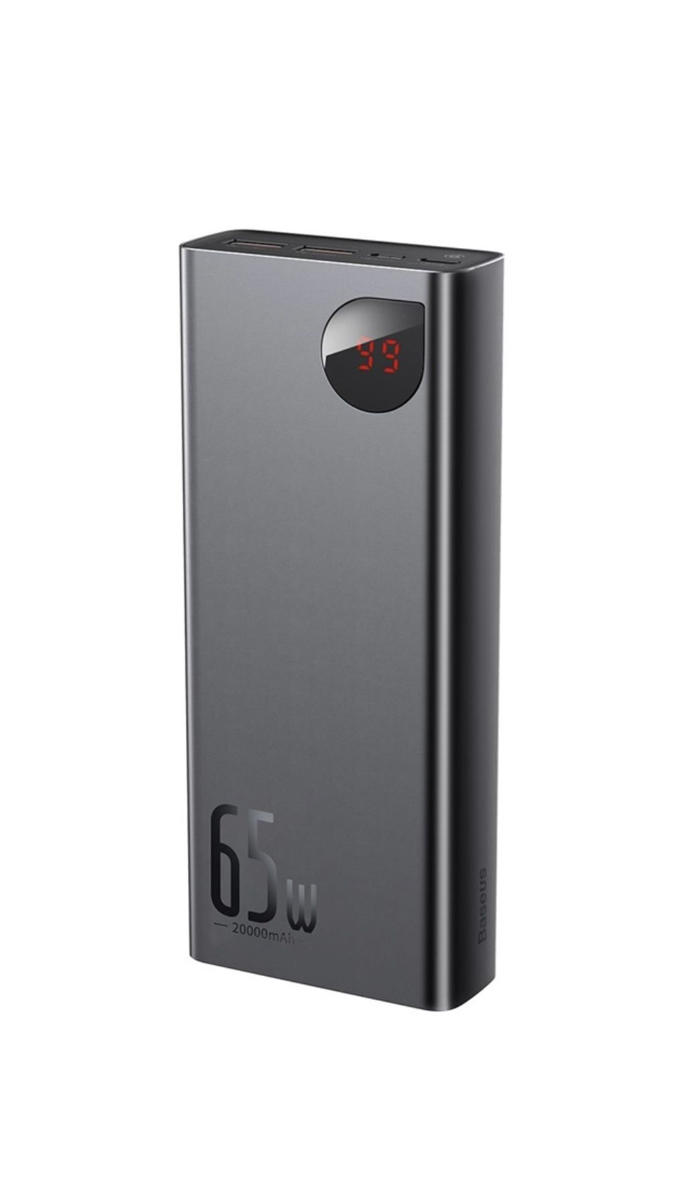 Внешний аккумулятор повербанк чёрный Power Bank 20000mAh 65W BASEUS PPADM65-S