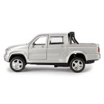 Модель ин. мет. "УАЗ Пикап" 12см, двери, багаж, серебристый, коробка PICKUP-12-SR (Технопарк)