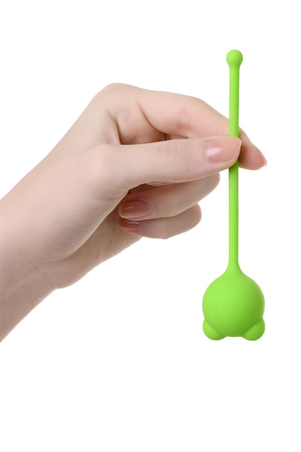 Зеленый силиконовый вагинальный шарик A-Toys с ушками (Цвет: зеленый)