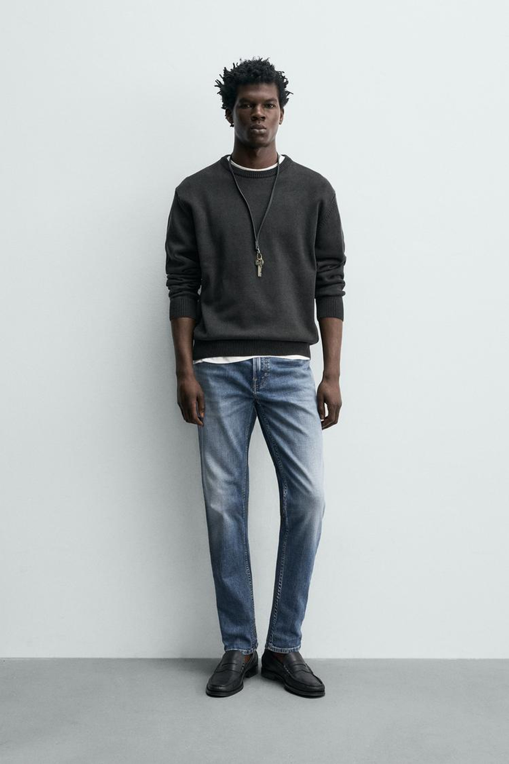 ZARA БАЗОВЫЕ ДЖИНСЫ SLIM FIT, СИНИЙ
