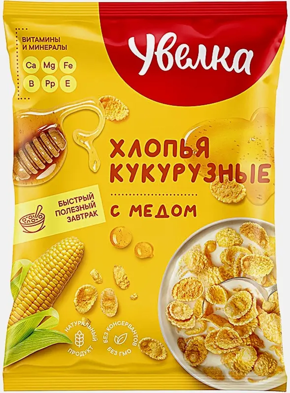 Хлопья Увелка кукурузные с медом витамины 275г