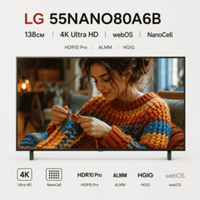 Телевизор LG 55NANO80A6B, 138см, 4K Ultra HD, webOS, NanoCell, HDR10 Pro, синяя сажа