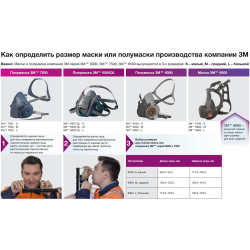 Маска полная  серии 3М™ 6000, размер - большой (L) 3M™ 6900