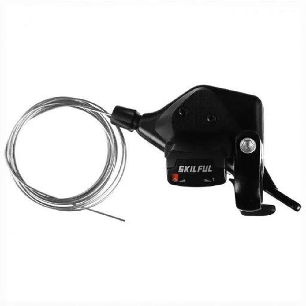 Шифтер Skillful правый 9 ск., трос 250 мм, совместим с Shimano, черный