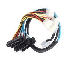 Кабель Mini SAS HD SFF-8087 - 4xSFF-8482 + 5.25 MOLEX POWER 1.0м