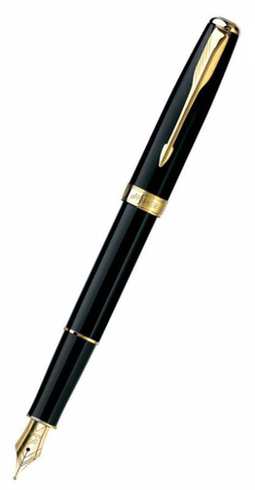 Набор перо и блокнот Parker Sonnet F530 LaqBlack GT перо 18Ct F (1978402)