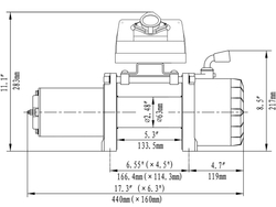 Лебёдка автомобильная электрическая 12V Runva 5000 lbs 2268 кг