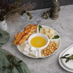 Менажница d 24 см h2,8 см 5 отделений белая фарфор P.L. Proff Cuisine [4]
