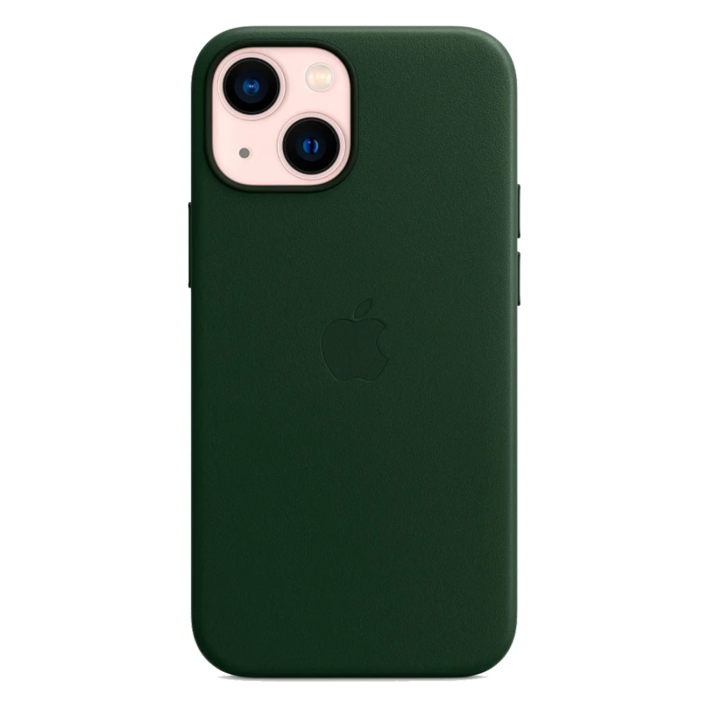 Кожаный чехол с поддержкой MagSafe Apple Leather Case для iPhone 13 mini, Sequoia Green (Зеленая секвойя)