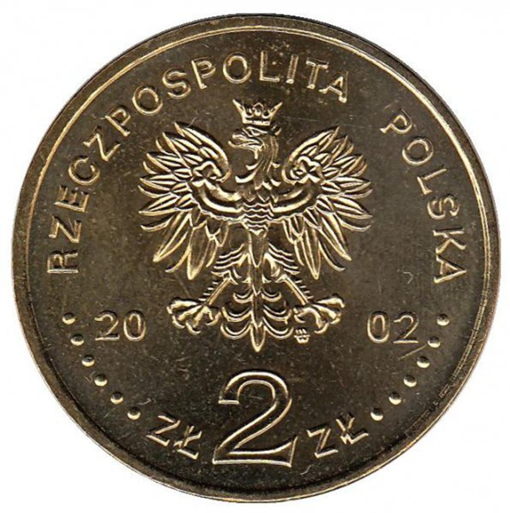 2 злотых 2002 год, Польша. Бронислав Малиновский (1884-1942). Путешественники и исследователи. UNC