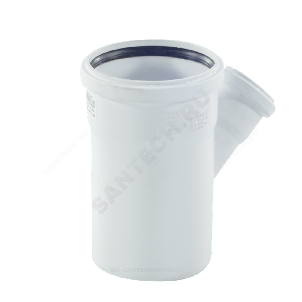 Тройник PP-H переходной бесшумный белый RAUPIANO PLUS Дн 110х50х45гр б/нап в/к Rehau 11213041001