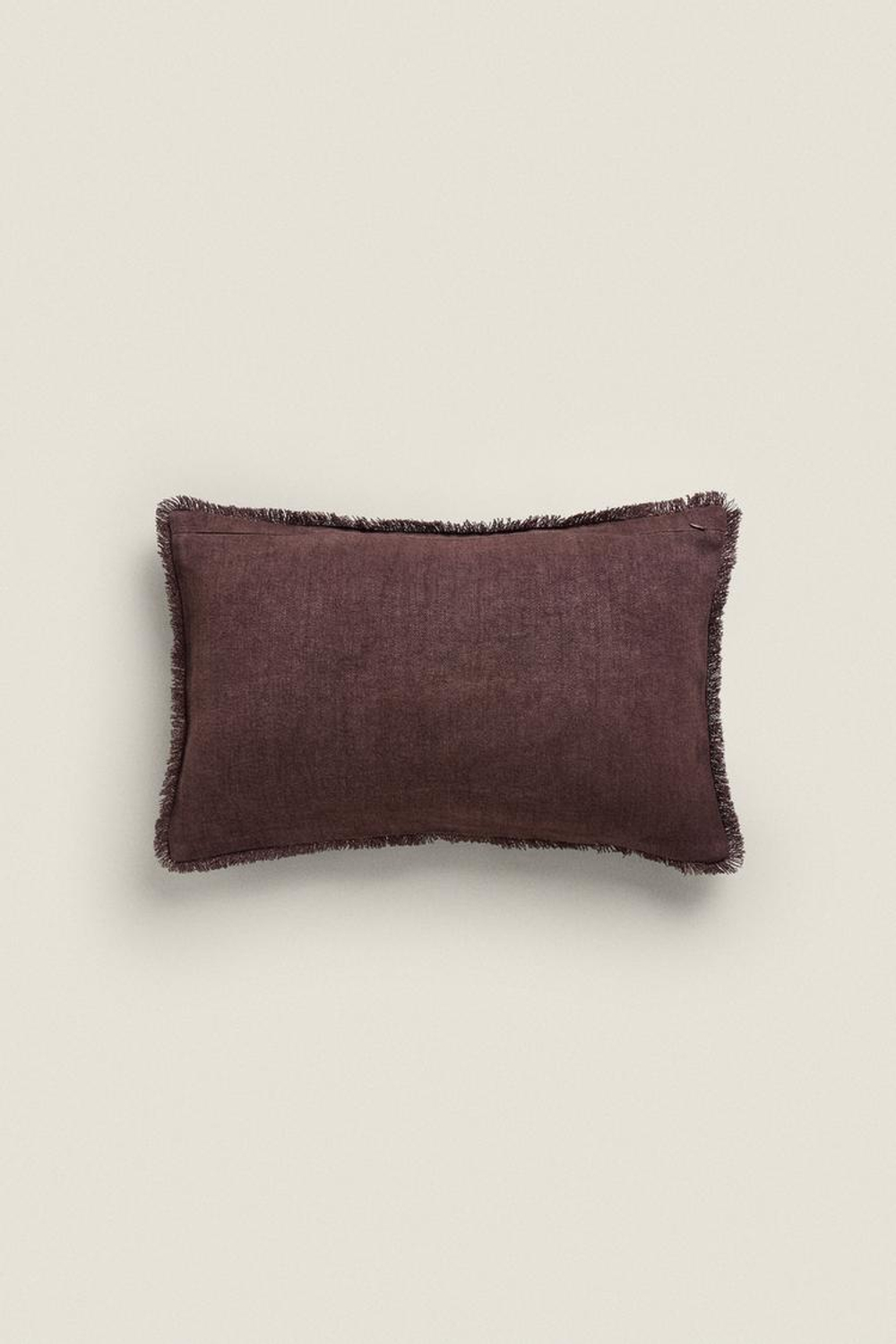 ZARA HOME ЛЬНЯНОЙ ЧЕХОЛ ДЛЯ ДЕКОРАТИВНОЙ ПОДУШКИ, ЦВЕТ БУРГУНДСКОГО ВИНА