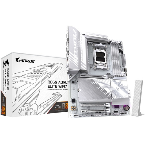 Материнская плата GIGABYTE B850 AORUS ELITE WIFI7 ICE (AM5/AMD B850/4xDDR5/3xPCI-Ex16/3xM.2/SB/WiFi/BT/GLAN/DP/HDMI/ATX)