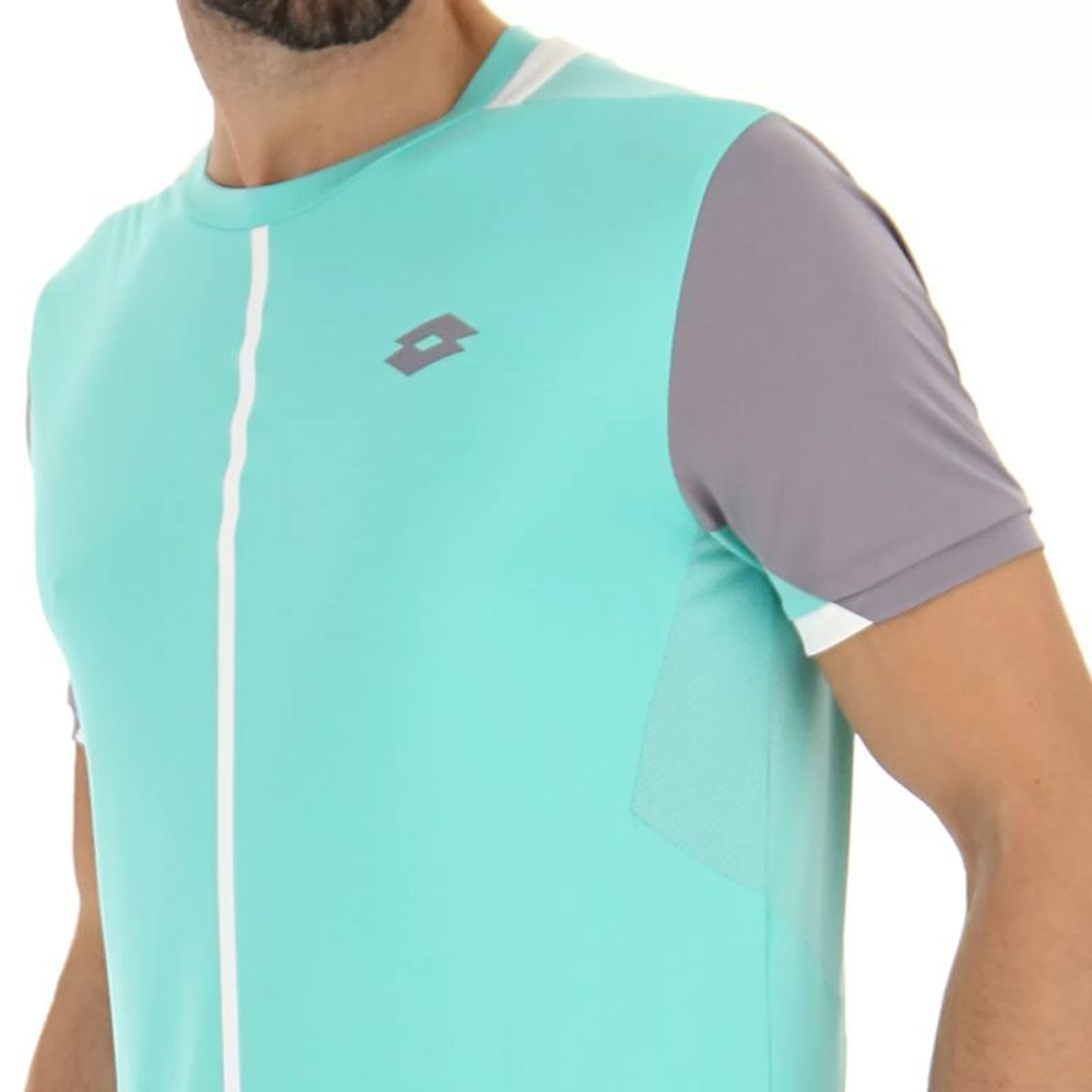 Мужская теннисная футболка Lotto Top IV Tee - green 929c/quicksilver