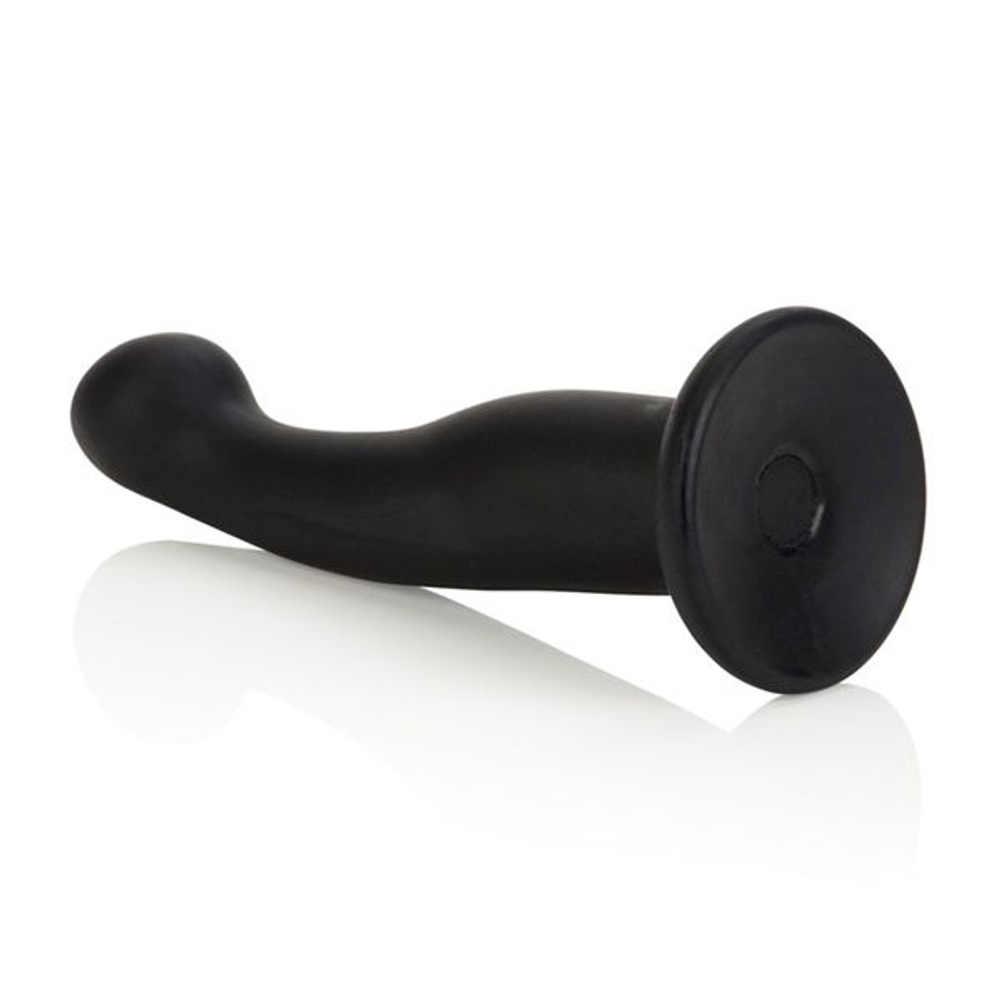 Чёрный фаллоимитатор для страпона Silicone Love Rider G-Kiss Probes - 16 см. (Цвет: черный)
