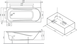 Акриловая ванна AM.PM Sense (АМ.ПМ Сенс) 170x70, W76A-170-070W-A