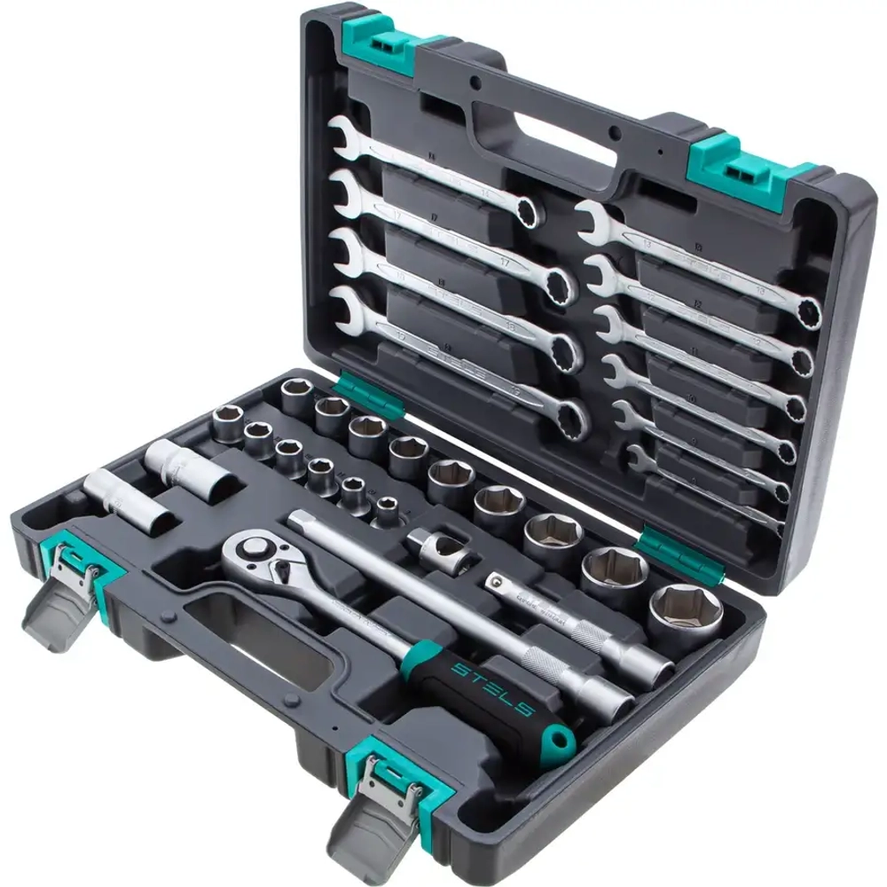 Набор инструментов, 1/2", CrV, 31 предм.// STELS 14102