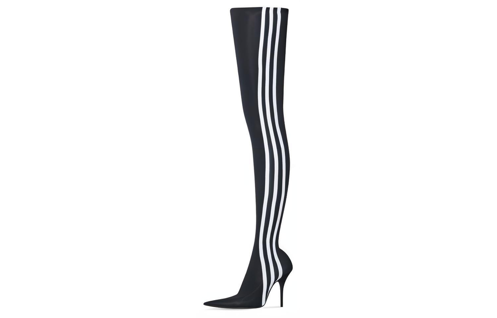 Balenciaga X Adidas Knife Over The Knee Boots "Black White" Women"s