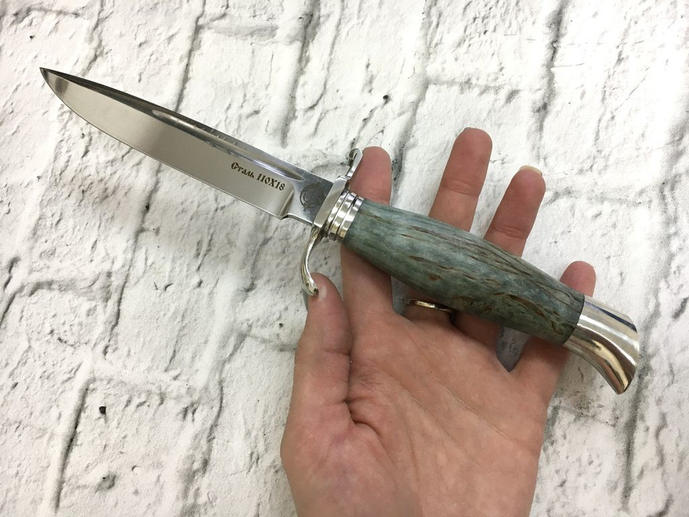 Финка НКВД, 110х18, стабилизированная карельская береза