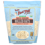 Bob's Red Mill, Органические овсяные хлопья быстрого приготовления, цельнозерновые, 907 г