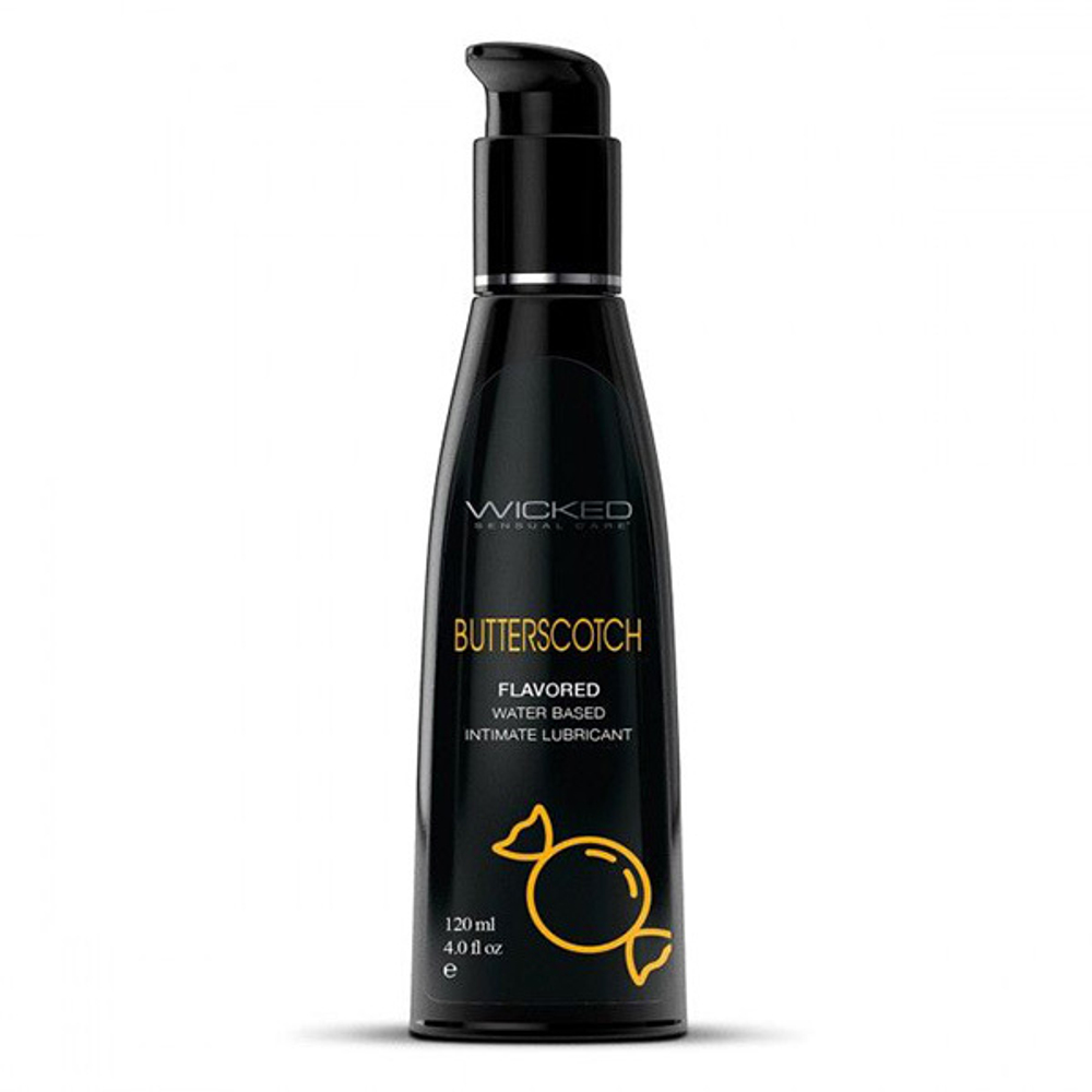Лубрикант на водной основе с ароматом ирисок Wicked Aqua Butterscotch 120мл