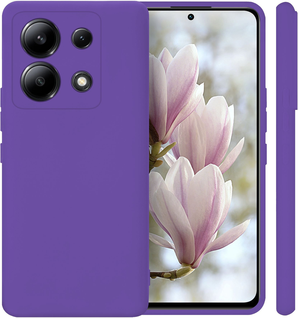 Мягкий Soft Touch чехол из силикона для XIAOMI REDMI NOTE 13 4G (не 5G,PRO!) с бархатной подкладкой