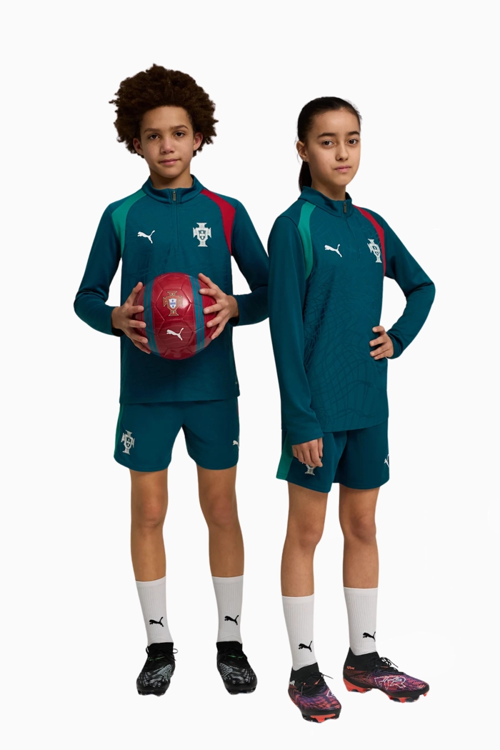 Кофта Puma Portugal 2026 Training 1/4 Zip Junior - зеленый