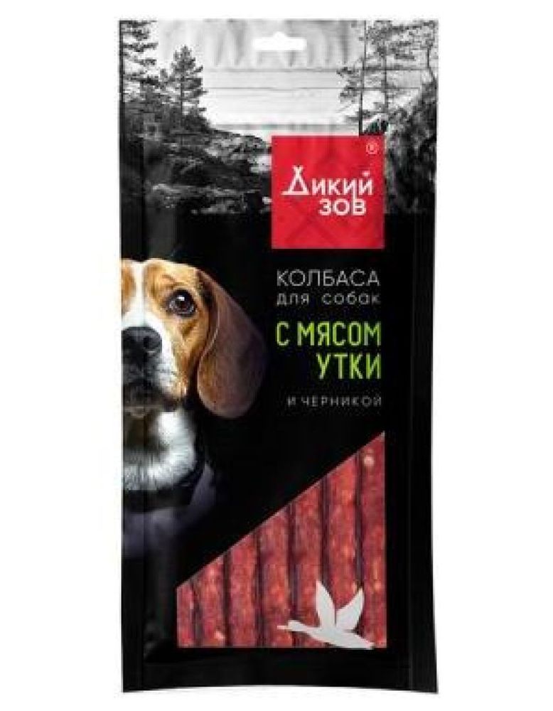 TITBIT колбаса для собак Дикий Зов с мясом утки и черникой - 85 гр