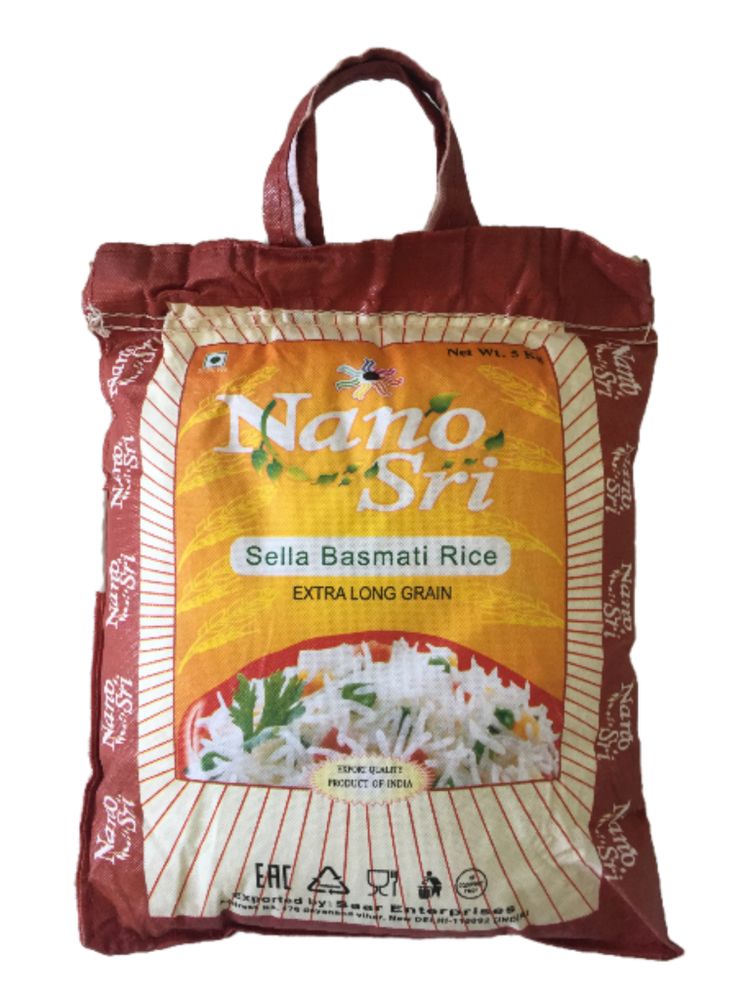 Рис Nano Sri Basmati Sella пропаренный, 5кг
