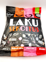 Лакрица Malaco LAKU sekoitus c фруктовыми начинками 250 г (из Финляндии)