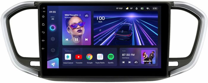 Магнитола для Lada Vesta NG 2023+ (ШГУ, рамка серебристо-черная 9) - Teyes CC3L на Android 10, CarPlay, 4G SIM-слот