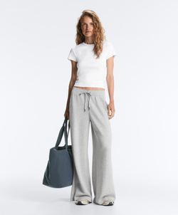 Oysho Футболка Rib Fit из смесового хлопка, белый