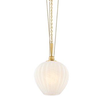 Corbett Azurite Pendant, 36 cm, Vintage Polished Brass