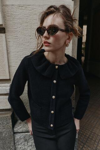 КАРДИГАН С ВОРОТНИКОМ С ВОЛАНОМ — ZARA